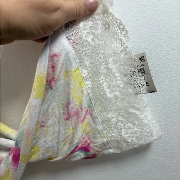 INC International Concepts Lace Trim Tie Dye Short Robe L - Picture 3 of 8